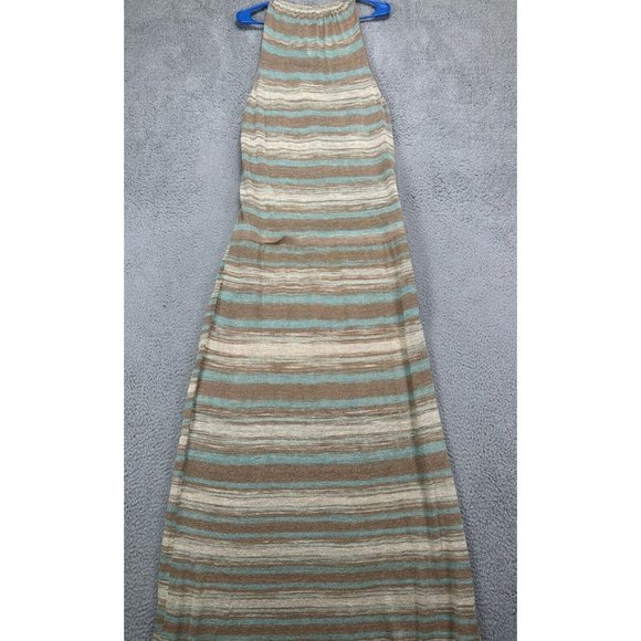 Tommy Bahama Dress Womens XL Coffee Linen Blend Gold Metallic Maxi Ladies NEW - Picture 2 of 13